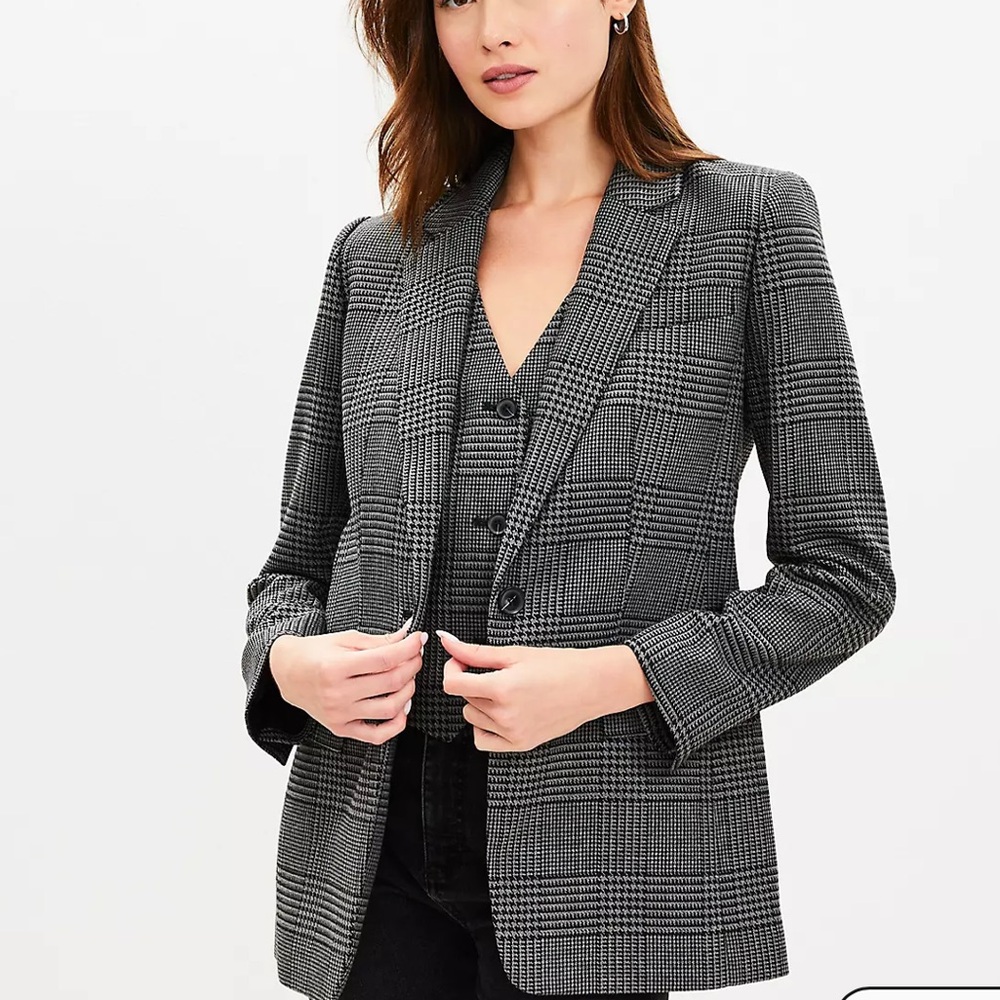 LOFT Black and Gray Blazers Classic Professional Style